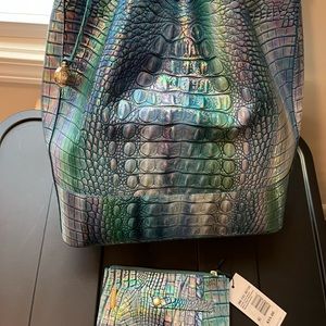 Brahmin Topaz Melbourne bucket bag and wallet. Brand new.